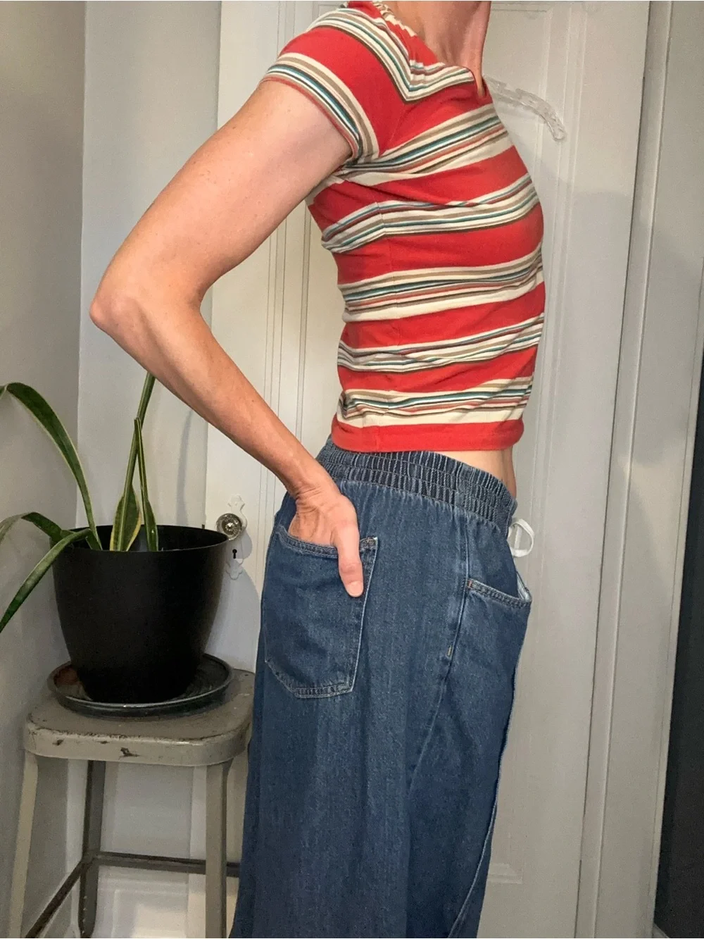 Liz Claiborne striped scoop
